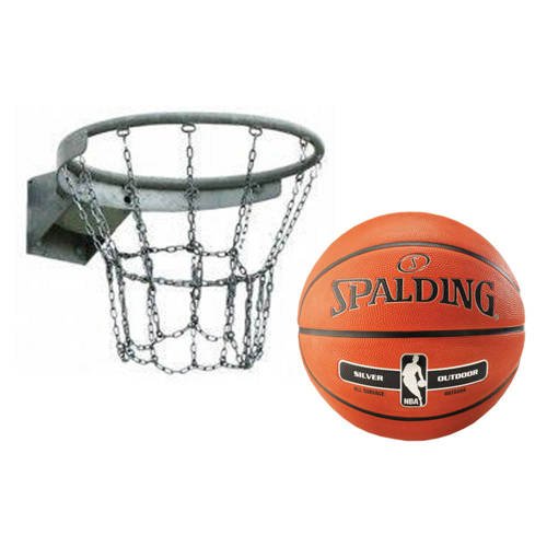 Basketball Rim + Spalding NBA Silver míč Outdoor