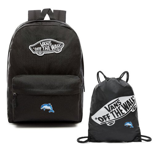 VANS Realm Backpack Custom Dolphin - VN0A3UI6BLK + Benched Bag 