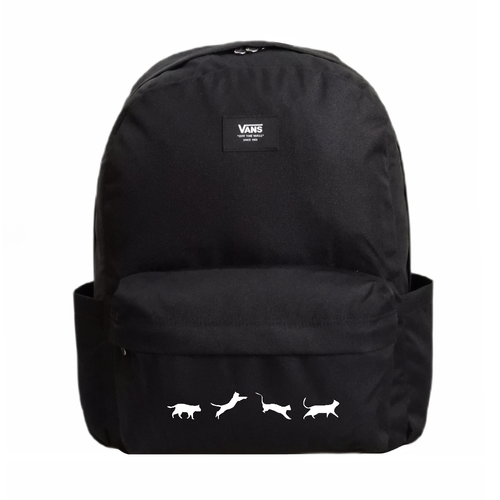 Vans Old Skool Classic Backpack Black VN000H4WBLK1 + Custom Cats