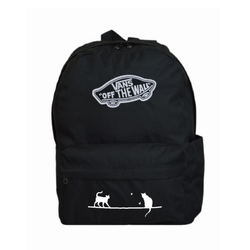 Vans Old Skool Classic Backpack Black VN000H4YBLK1 + Custom Cats