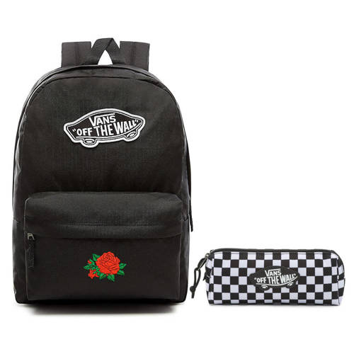 VANS Realm Backpack Rose VN0A3UI6BLK + Pencil Pouch