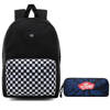 VANS New Skool Checkerboard Backpack-VN0002TL2OB + Pencil Pouch