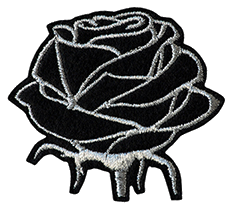 Patch pour vêtements Silver Black Rose