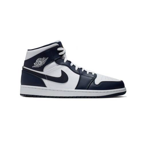 Air Jordan 1 MID Metalic Obsydian Shoes - 554724-174