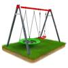 Garden swing stork's nest for children double frame K-SPORT - KSOZ015/4