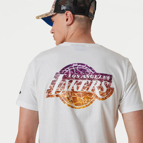 New Era LA Lakers NBA Team Colour Water Print T-shirt - 13083920