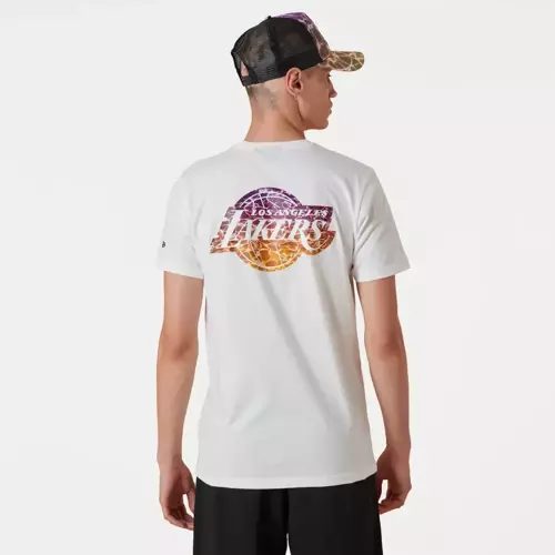 New Era LA Lakers NBA Team Colour Water Print T-shirt - 13083920