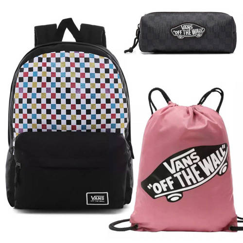 Vans Glitter Check Realm Rucksack - VN0A48HGUX9 + Benched Bag + Pencil Pouch