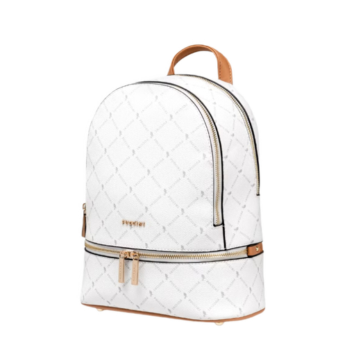 Zweikammer-Damenrucksack Monogram mit Taschen weiß Puccini BLXP0010P-0