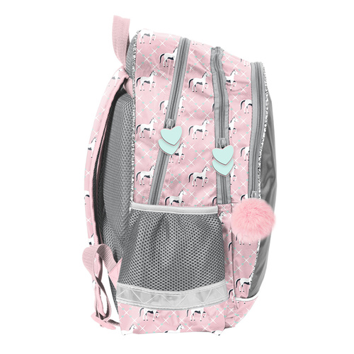 PASO Gray Horse School Backpack for Kids Pink - PP23KO-081