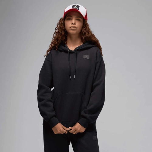 Air Jordan Flight Fleece Women's Satin-Lined Pullover Hoodie Black - FV7050-010