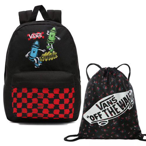 Plecak dziecięcy szkolny Vans New Skool Crayola kratka + worek Benched Bag