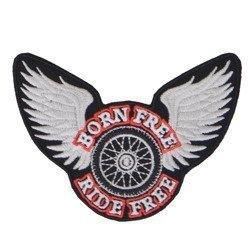 Naszywka Naprasowanka Termo Aplikacja Motocyklowa Skrzydła Born Free Ride Free