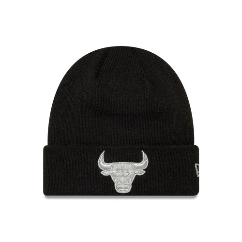 Czapka zimowa New Era NBA Chicago Bulls Metallic Black Cuff Knit Beanie Czarna - 60691272