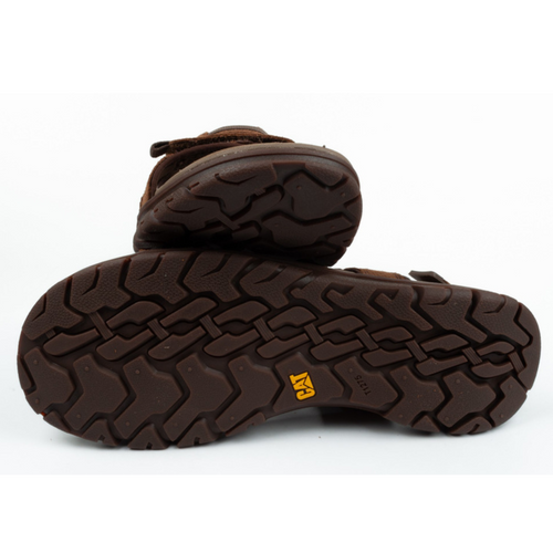Men's CAT Caterpillar Atchison Brown Leather Sandals P721281.