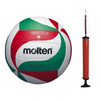 Set volleyball ball Molten Size 4 V4M1500 + ADAR Red Ball Pump 122502