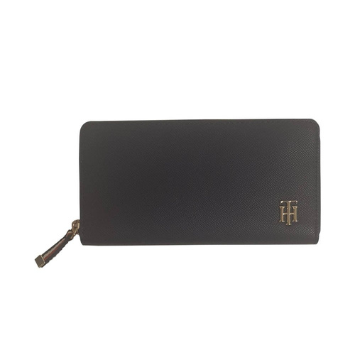 Women's wallet Tommy Hilfiger Saffiano Large Black - AW0AW08507-CJM