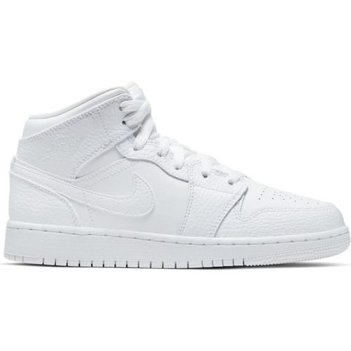 Buty Air Jordan 1 MID GS retro białe - 554725-130