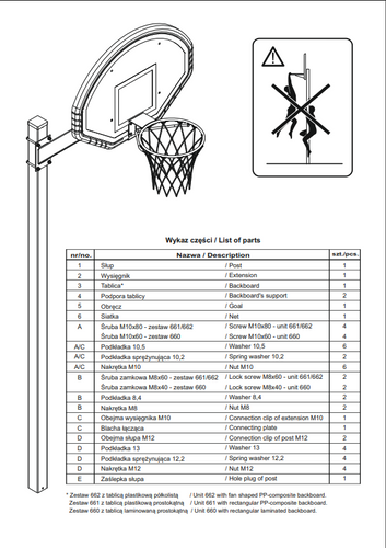 Zestaw do koszykówki Sure Shot Euro Court 661 z certyfikatem