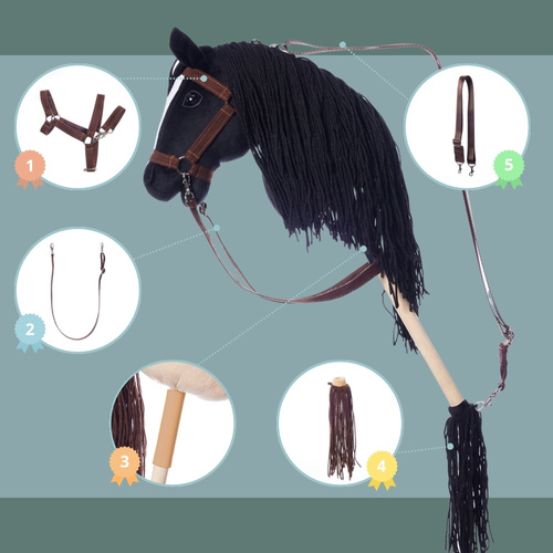 Hobby Horse A3 Hoppihorse Black + Accessories - T-THH-M01A302