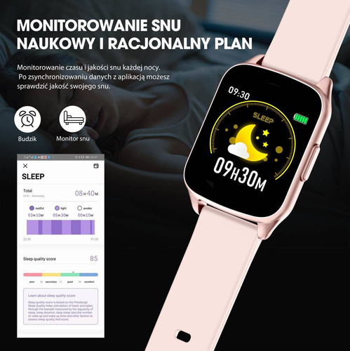 Zegarek Smart Watch SW009-2 pink r.gold/pink