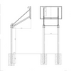 RomiSport two-post basket, 160cm reach, 180x105 backboard, varnished rim + chain net - Kos000051