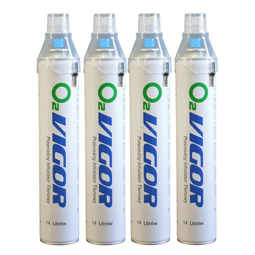 Tlen inhalacyjny w puszce O2 VIGOR 99% 14 l - 4 szt.