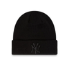 New Era MLB NY New York Yankees Essential All Black Cuff Beanie Hat - 12122729