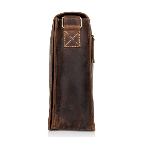 Torba męska na ramię skórzana Paolo Peruzzi Vintage Brązowa - T-06-BR