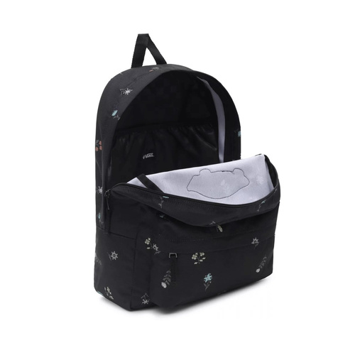 VANS Realm Black Flowers Backpack - VN0A3UI6BR81 + Pencil Pouch