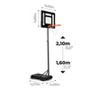Mobilny Zestaw do koszykówki regulowany 160-210 cm OneTeam przestawny- OT-BH03