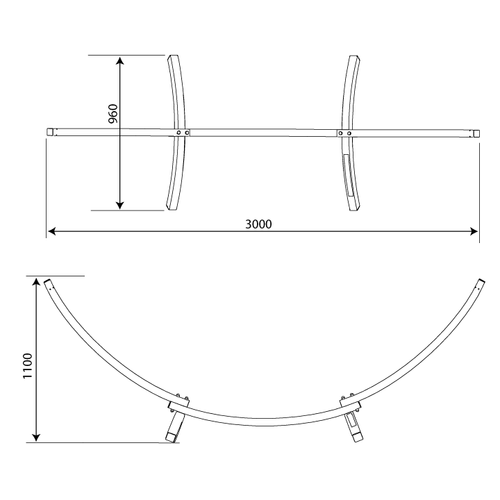 Hammock with steel frame galvanized for two person K-SPORT - KSOZ017
