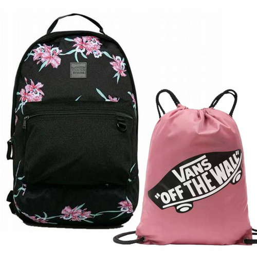 Plecak szkolny młodzieżowy Vans Turbon Backpack w kwiaty + worek