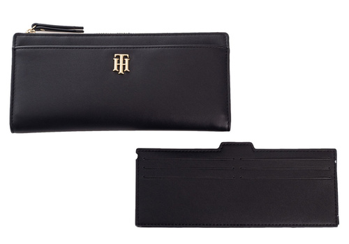 Women's wallet Tommy Hilfiger Seasonal Slim Black - AW0AW08917 0GJ