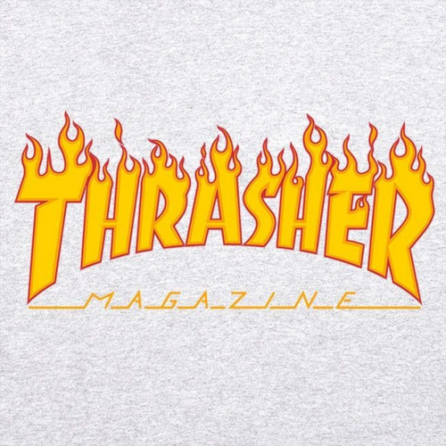 Bluza z kapturem Thrasher Magazine Hoodie Flame Szaro-pomarańczowa - 113102/GY