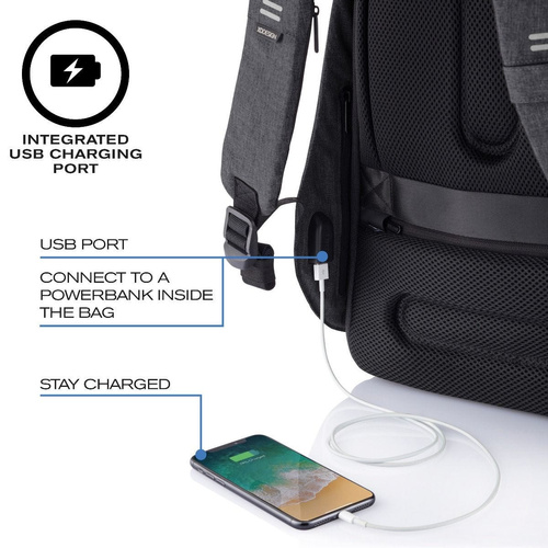 Plecak antykradzieżowy XD Design Bobby Hero Regular czarny - P705.291