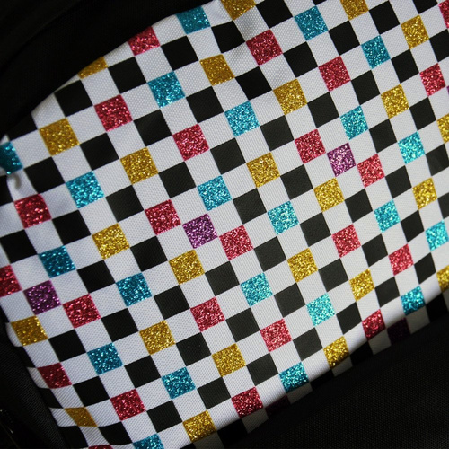 Plecak szkolny Vans Glitter Check Realm - VN0A48HGUX9 - Custom Magic Rose