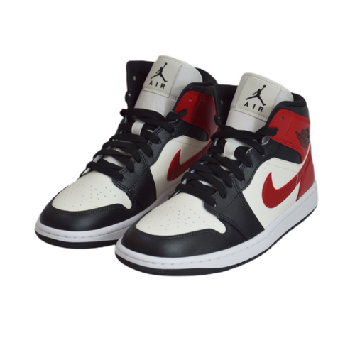Męskie buty sportowe sneakersy Air Jordan 1 Mid Black Gym Red - BQ6472-160