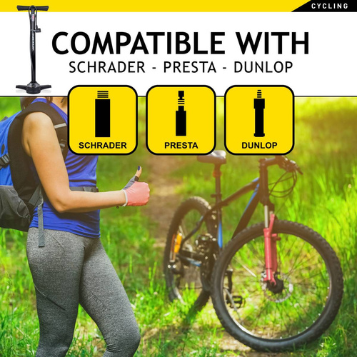 Fahrrad-Standluftpumpe mit analoger druckanzeige - Dunlop - 170497