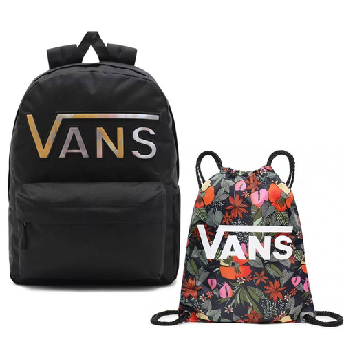 Plecak szkolny Vans Realm Flying V Black Tie Dye + Worek Benched Bag
