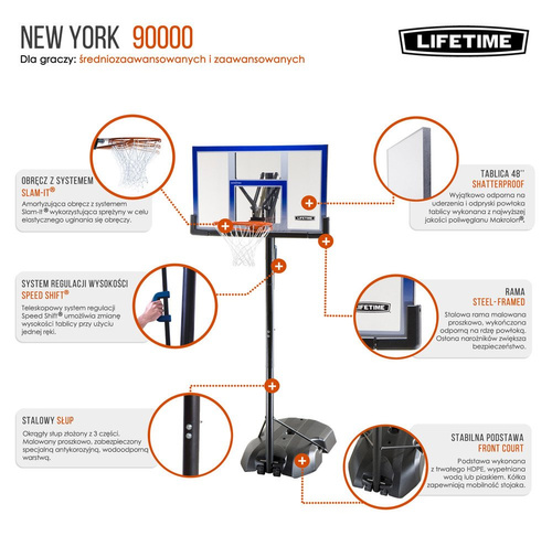 Lifetime New York 90000 Pannier de basket Portable