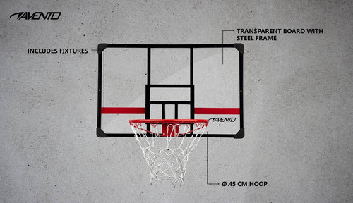 Zestaw Tablica do koszykówki kosza Avento Tarcza Obręcz - 47RD-TRA