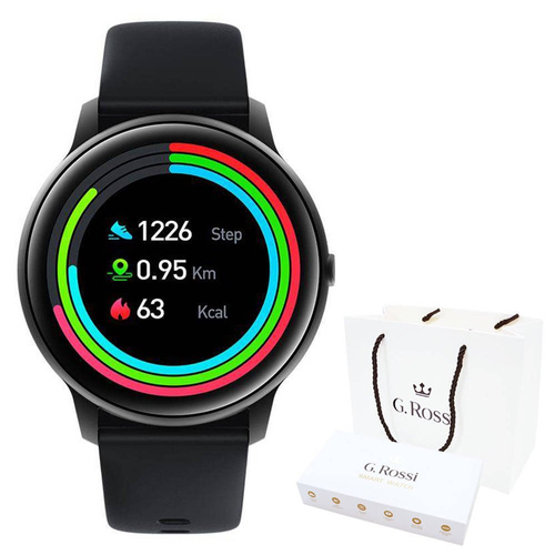 Zegarek Smartwatch G. Rossi Puls Kroki SMS FB Kalorie Czarny