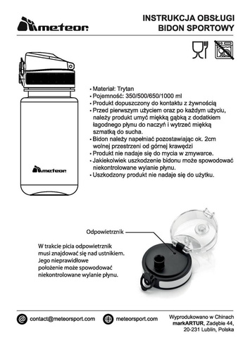 Sports bottle METEOR 0,5 l Water bottle BLUE - 74588