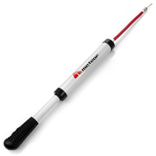 Pompka do piłki METEOR Aluminum 8 mm z wężykiem srebrna - 39004