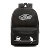 VANS Realm Backpack black VN0A3UI6BLK + Custom Cats