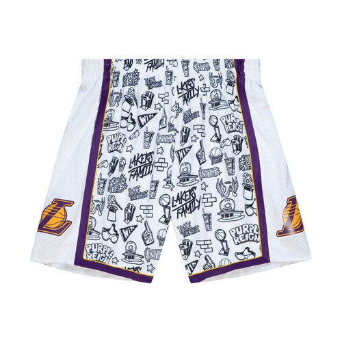 Mitchell & Ness NBA 2009 Lakers Doodle Swingman Shorts - PFSW1267-LAL09PPPPTWH