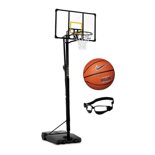 Zestaw kosz do koszykówki 230-305 cm + Piłka Nike Baller 8P + Dryblerki