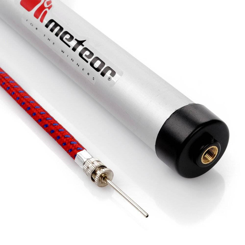 Pompka do piłki METEOR Aluminum 8 mm z wężykiem srebrna - 39004