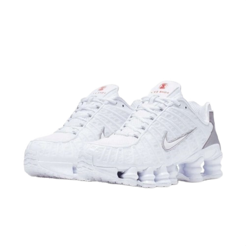 Nike SHOX TL Metallic Silver Men's Sports Shoes White - AV3595-100